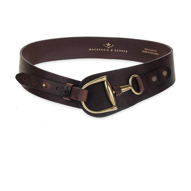 Mackenzie & George Burghley Black Leather Snaffle Bit Belt Size 7‎ 44-46\