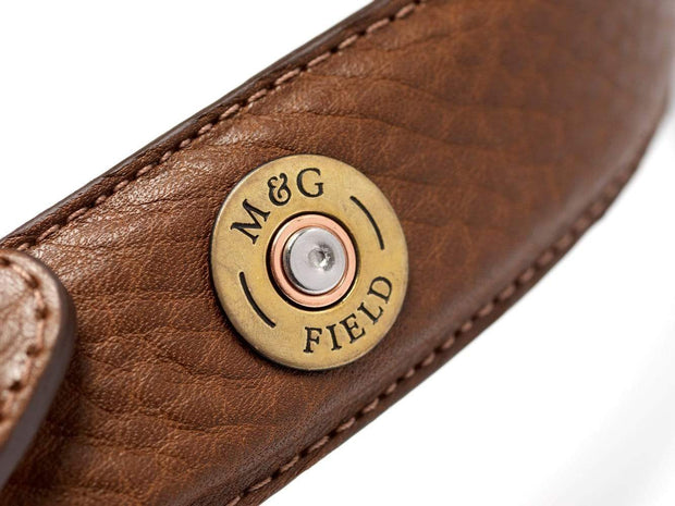 Mackenzie & George Leather Belt British-made-leather-goods Marlborough - Shotgun shell cartridge belt tan oak brown chocolate mahogany