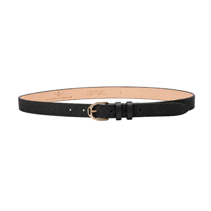 Clifton Skinny black belt with dark keepers