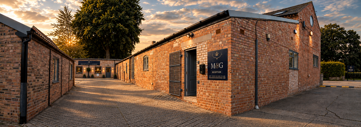 Mackenzie & George workshop in North Shropshire at golden hour