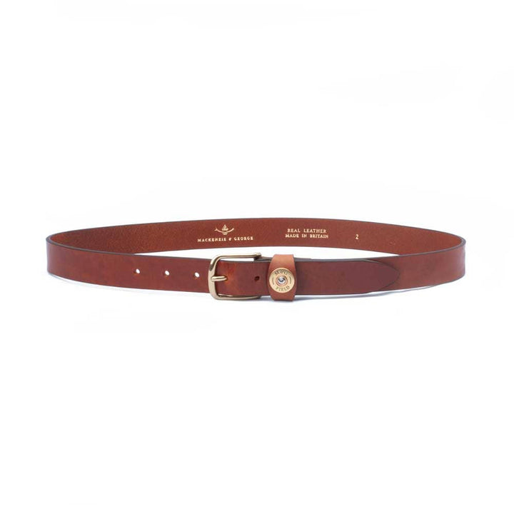 Wycombe Mini brown leather belt with small buckle and cartridge keeper