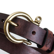 Mackenzie & George Leather Belt British-made-leather-goods Belton | Thin Vegetable Tanned Womens Belt | Mackenzie & George tan oak brown chocolate mahogany