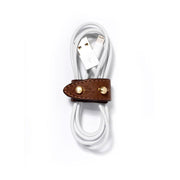 Mackenzie & George British-made-leather-goods Handmade leather cable tidy tan oak brown chocolate mahogany