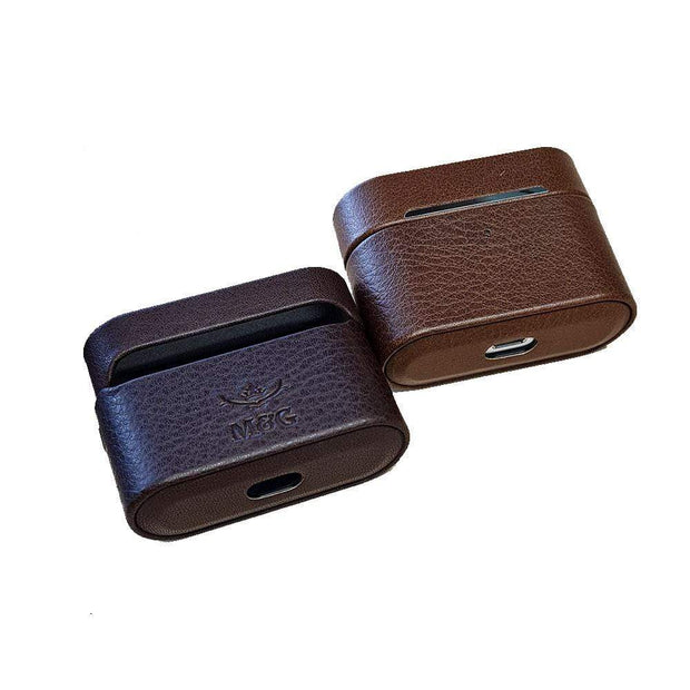 Mackenzie & George British-made-leather-goods Leather Airpods Case tan oak brown chocolate mahogany