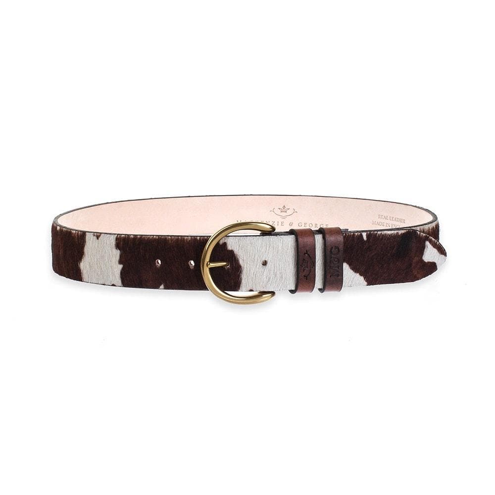 Ledbury - Hair on hide cow print belt | Mackenzie & George