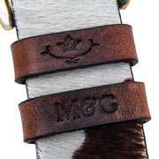 Mackenzie & George Hair On Hide Leather Belt British-made-leather-goods Ledbury - Hair on hide cow print belt | Mackenzie & George tan oak brown chocolate mahogany