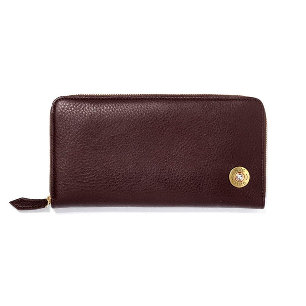 Mackenzie & George British-made-leather-goods Marlborough Purse - Veg Tan Leather Zipped Purse UK Shotgun Cartridge tan oak brown chocolate mahogany