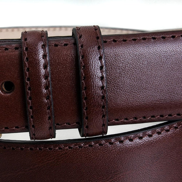 Mackenzie & George Leather Belt British-made-leather-goods Oxford Suit Belt | Formal Mens Belt | Mackenzie & George tan oak brown chocolate mahogany