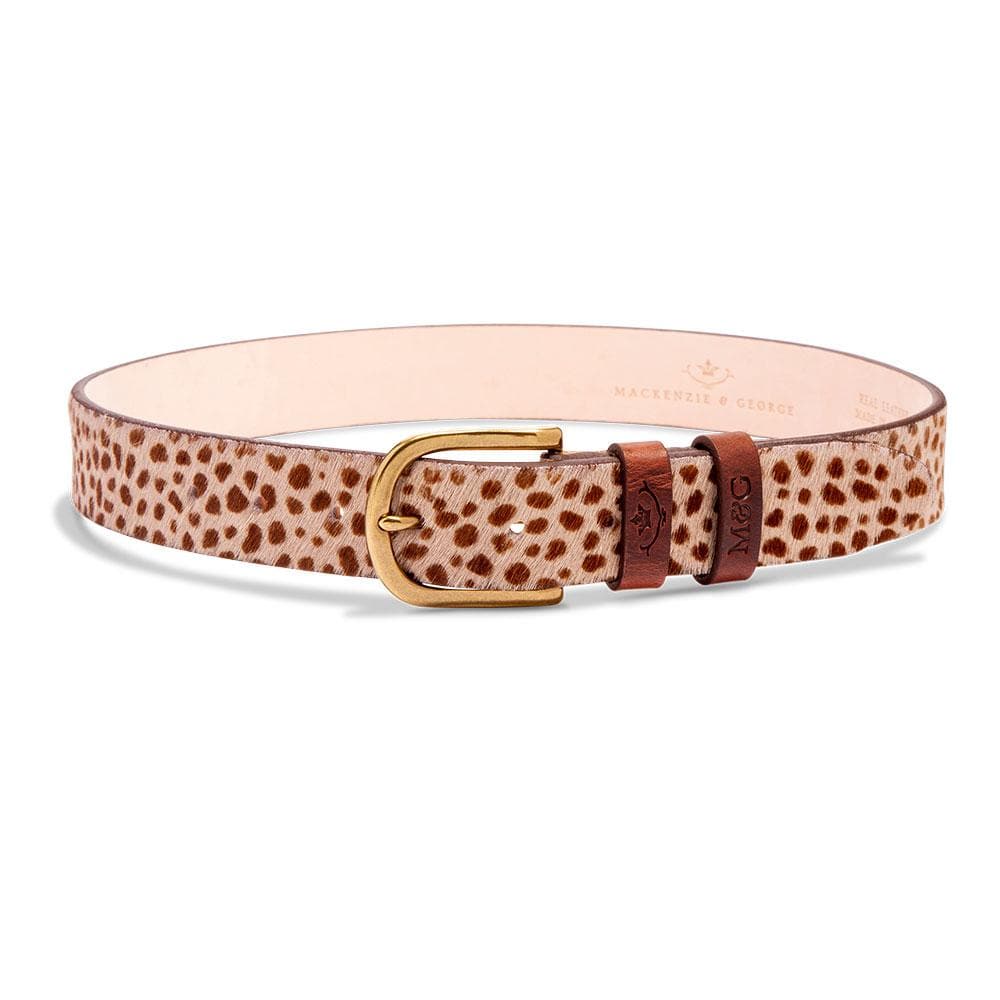 Tetbury Dotty Edition spotted hair-on-hide belt with gold-tone buckle