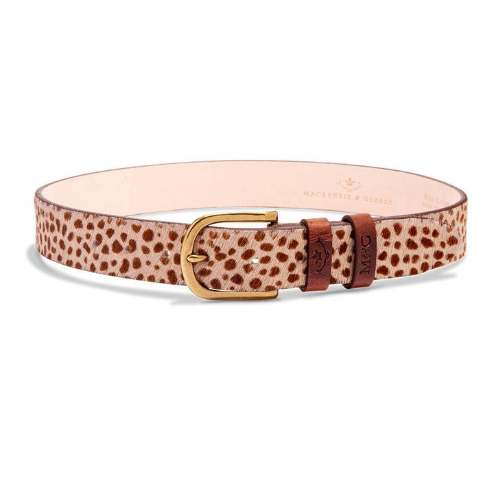 Tetbury Dotty Edition spotted hair-on-hide belt with gold-tone buckle