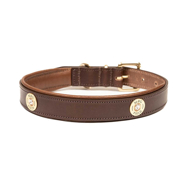 Mackenzie & George Dog Collar British-made-leather-goods tan oak brown chocolate mahogany