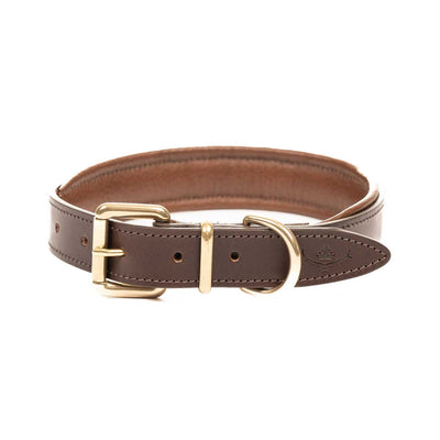 Mackenzie & George Dog Collar British-made-leather-goods tan oak brown chocolate mahogany